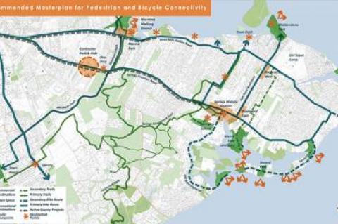 Among the recommendations in a draft study for Springs — prepared by Dodson & Flinker, Arts & Sciences, RKG Associates Inc., and L.K. McLean Associates — are interlocking bicycle paths and hiking trails, to provide easier ways to get around without a car, as well as recreational access to the waterfront at Three Mile Harbor and Accabonac Creek.