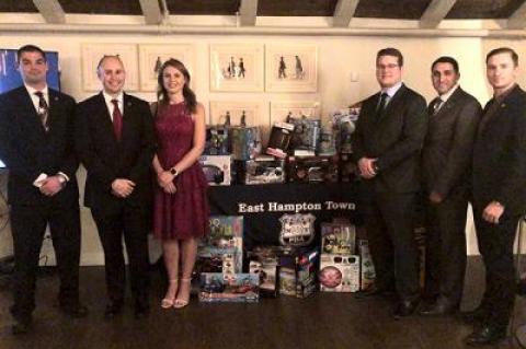 The East Hampton Town Police Benevolent Association collected 40 toys at its annual holiday party on Saturday at Gurney’s Resort and will distribute them before the holidays.