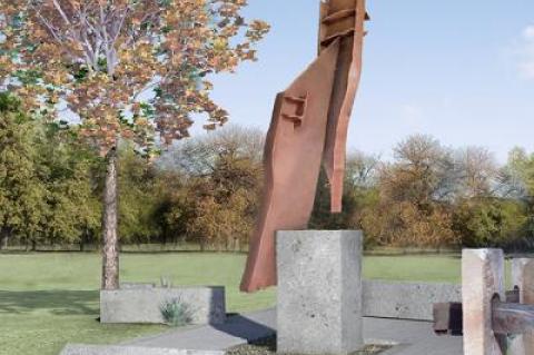 The sculptor Gustavo Bonevardi’s rendering of a 9/11 memorial that is to be erected at the American Legion in Amagansett.