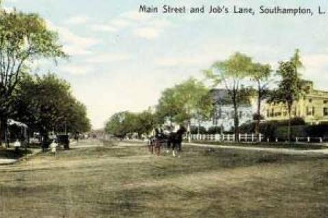 The intersection of Main Street and Job’s Lane in Southampton, circa 1920