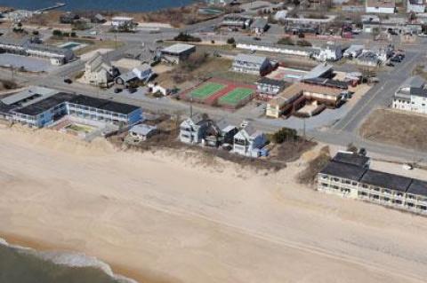 Portions of the downtown Montauk oceanfront suffered severe erosion during the winter of 2012-13.