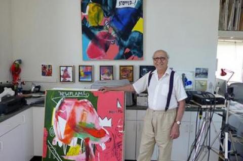 Athos Zacharias in his high-ceilinged, sky-lit studio in Springs