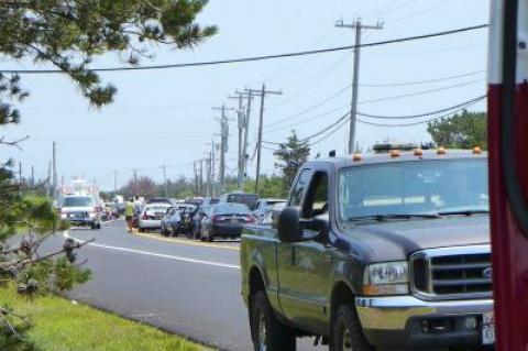 A bicyclist was seriously injured on Napeague Sunday afternoon.