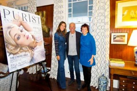 The Purist magazine’s Cristina Cuomo, Corcoran’s Gary DePersia, and Suzee Foster soaked in the atmosphere during a sunset cocktail party at Dick Cavett’s house in Montauk on Friday. Mr. DePersia has the listing for the house, known as Tick Hall, which is on the market for $48.5 million.