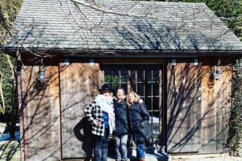 The Shed co-founders, Amanda Fairbanks, Sarah Cohen, and Liza Tremblay, stood outside the new, permanent home for their women’s-only co-working space in Sag Harbor the day they signed their lease. A second cottage on the premises will be available to members for hourly rentals as a conference room. 