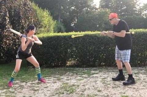 The novelist Frederic Tuten, a.k.a. the Bronx Brisket, trained the Lady Columnist for the 70th annual Artists and Writers Softball Game.