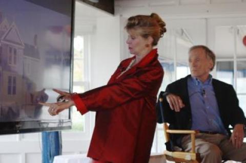 Dick Cavett, right, and his wife, Martha Rogers, at an East Hampton Ladies Village Improvement Society's Landmark Luncheon on Oct. 1 at the Devon Yacht Club.