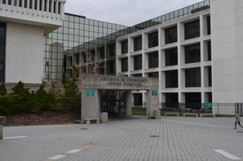 The court in Riverside where Jason Lee is on trial for the alleged rape of an Irish student in East Hampton in 2013.