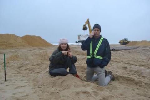 Tracy Stoloff and Thomas Muse were the latest to be arrested in an ongoing protest of the Army Corps's work on the downtown Montauk beach.