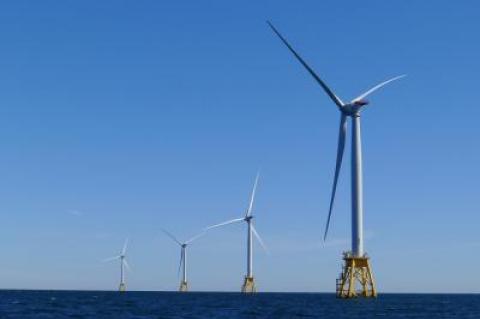 The wind turbines off of Block Island