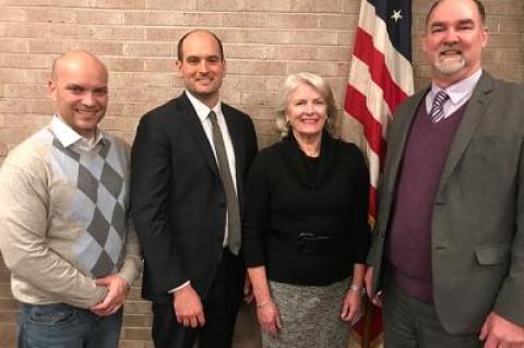 Councilman David Lys, Andrew Strong, Councilwoman Sylvia Overby, and Supervisor Peter Van Scoyoc are among the East Hampton Democratic Committee’s selections for elective office this year. Mr. Strong is the committee's candidate for town justice.