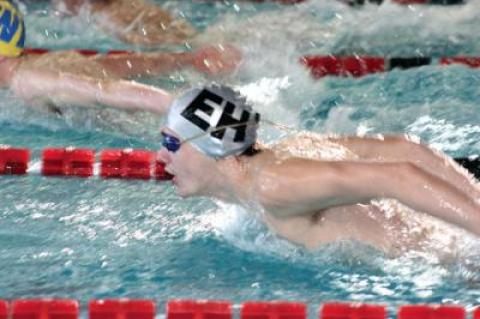 A competitor in the Y.M.C.A. East Hampton RECenter pool, which hosts both teams and recreational swimmers.