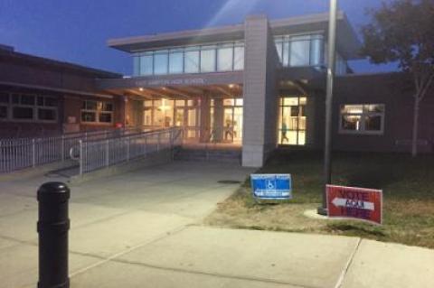 East Hampton High School is the polling place East Hampton's Election Districts 1 and 14