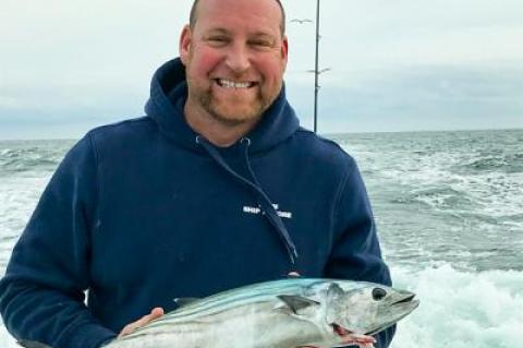 Pat Wallace of Shelter Island caught this green bonito on Nov. 19 aboard the Sea Wife out of Montauk.