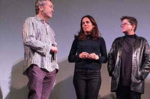 Carter Burwell with Elizabeth Karlsen and Phyllis Nagy at the Hamptons International Film Festival screening of "Carol," a film that along with "Anomalisa" won him the best score of 2015 from the Los Angeles Film Critics Association.