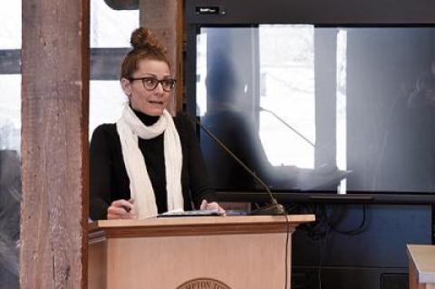 Laura Tooman, president of Concerned Citizens of Montauk, was among a minority of speakers voicing support for the Montauk hamlet study on Tuesday.