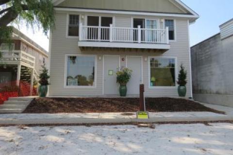 An early site plan for the building at 87 South Euclid Avenue in Montauk included a handicapped-accessible switch-back ramp, but the completed building has a ramp that instead leads to the back.