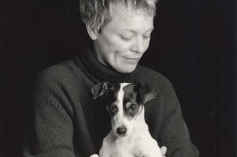 Laurie Anderson and her dog Lolabelle