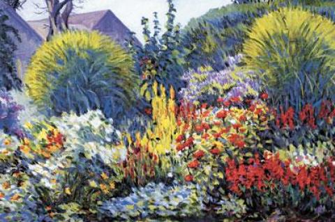 Allen Townsend Terrell, an architect turned artist, painted “Summer Flowers,” an East End garden, in 1927.