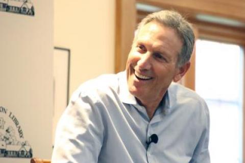 Howard Schultz in an August 2018 talk at the East Hampton Library with Ross Sorkin of The New York Times