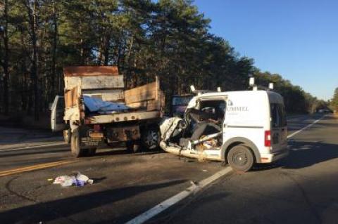 Both vehicles were headed north on Route 114 between East Hampton and Sag Harbor.