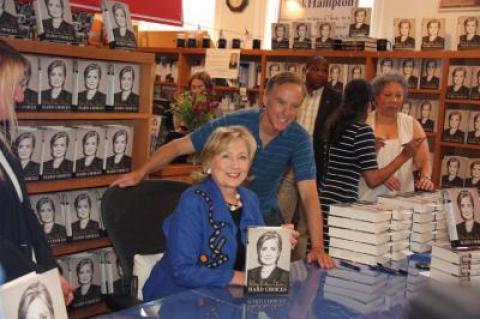 Howard Dean, a 2004 candidate for the Democratic presidential nomination, was one of the many who turned out to see Hillary Clinton at BookHampton in East Hampton Village on Saturday.