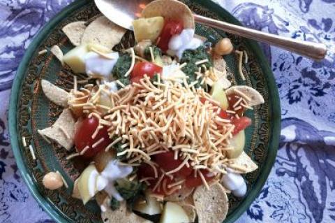 Papdi chaat is an Indian street food snack with many variations.