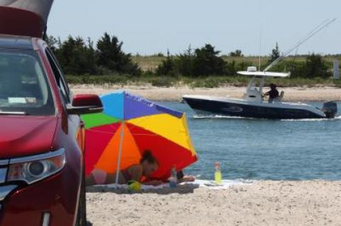 While East Hampton Town Trustees want both vehicle access points at Maidstone Park Beach in East Hampton to remain, many agreed that one had been widened and should be narrowed.