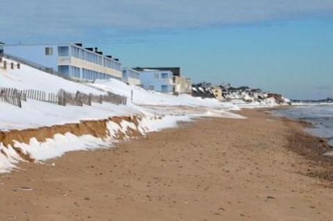 Downtown Montauk's beach during the winter of 2015