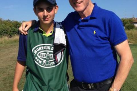 Kolbein Finsnes, a 15-year-old caddy at Montauk Downs, was one of the caddies for President Bill Clinton when he golfed there on Aug. 20.