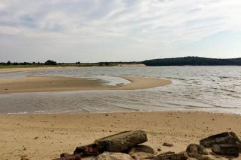 At some point, the inlet to Northwest Creek from Northwest Harbor was arbitrarily moved from the east side to the west, so it now hugs Barcelona Neck.