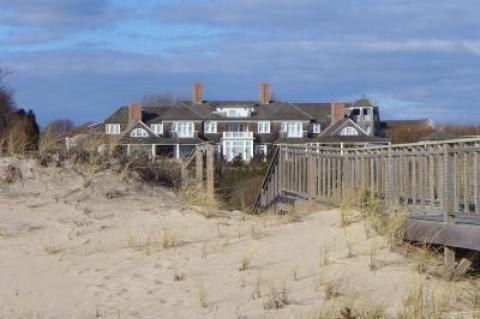 Ronald Baron's oceanfront house in East Hampton, where a man who tried to open a locked door was detained by a caretaker and later arrested.