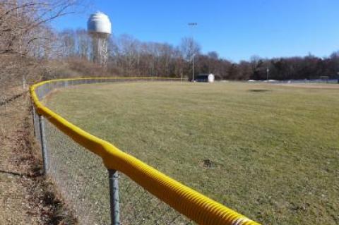 One of two Little League fields at a town-owned site in East Hampton, where a new emergency medical facility has been planned.