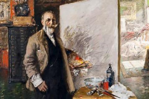 William Merritt Chase, seen here in a self-portrait from 1915, will be the subject of a talk at the Southampton Historical Museum on Aug. 23 as part of its lecture series devoted to the Gilded Age in Southampton.