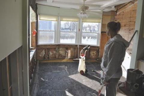 With no help from FEMA, Donna Stack started a Web page to raise money to help her blind, elderly mother, Gloria Wynne, rebuild her house in Lindenhurst.