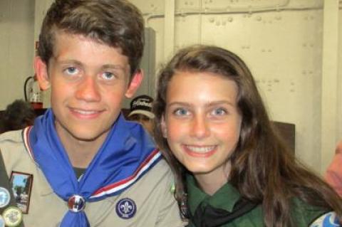 Sydney Ireland, right, was on a campaign to get the Boy Scouts of America to let her participate in its programs, as her brother, Bryan, left, does. Now she can.