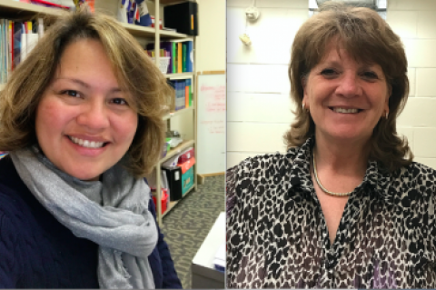 Claudia Quintana, left, and Mary Eames, right