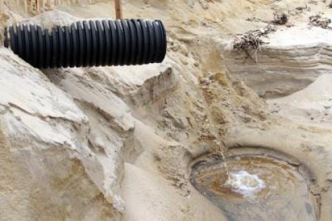 Stormwater runoff onto the ocean beach at Surfside Place in Montauk earlier this year showed potentially harmful bacteria at a level more than 130 times greater than a federal health standard.