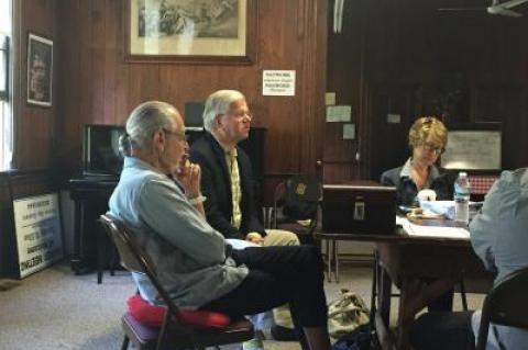 Assemblyman Fred W. Thiele Jr. spoke at a Wainscott Citizens Advisory Committee meeting on Saturday about his idea for a new fund for affordable housing on the East End.