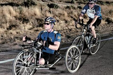 “Soldier Ride: The Movie,” will chronicle the 10-year history of the ride,  founded when an East Hamptoner took his bike from coast to coast to raise money for wounded veterans. The film focuses on Heath Calhoun, left, and Ryan Kelly, who joined in 2005.