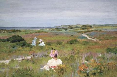William Merritt Chase’s “Landscape: Shinnecock, Long Island‚” from about 1896, is one of many plein-air landscapes he painted while teaching at his Shinnecock Summer School of Art. The Southampton Historical Museum’s house tour will include one of his student’s houses in the Art Village. William Merritt Chase’s “Landscape: Shinnecock, Long Island‚” from about 1896, is one of many plein-air landscapes he painted while teaching at his Shinnecock Summer School of Art. The Southampton Historical Museum’s house tour will include one of his student’s houses in the Art Village.