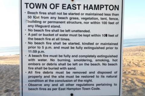 Bonfire rules for Town of East Hampton beaches may change soon, requiring that they be kindled only within metal containers.