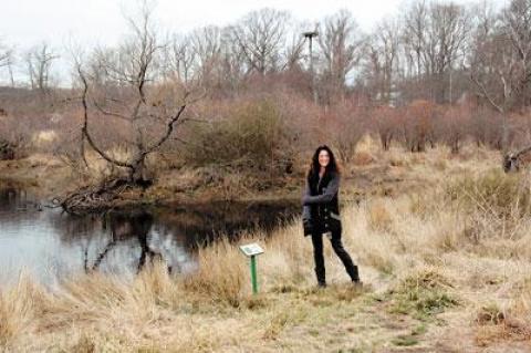 Many of Christine Sciulli’s exterior projects as SoFo’s first artist in residence, such as building structures out of privet branches with children, will take place by the study pond.