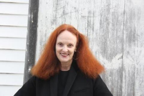 Grace Coddington, photographed in Bridgehampton on Saturday, has served fashion for 50 years as a model, stylist, fashion editor, and creative director, almost exclusively for Vogue magazine.