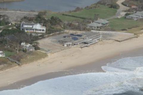 Main Beach pavilion from the air on Tuesday.