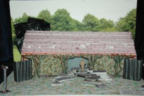 Peter-Tolin Baker's set design for "The Tempest" uses the rear barn at Mulford Farm as its focus.