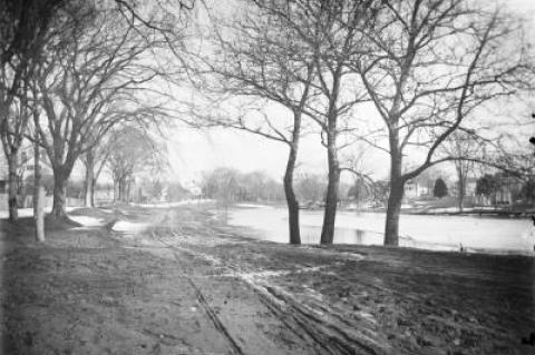 Main Street, East Hampton, in the age of horse and buggy. And mud. Lots of mud.