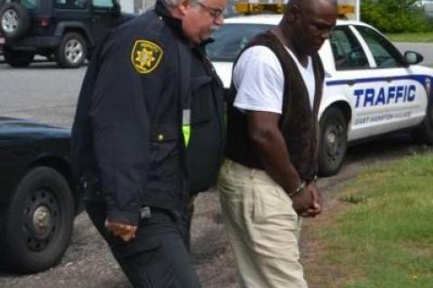 Bronte E. O’Neal as he was led into East Hampton Town Justice Court on Thursday.