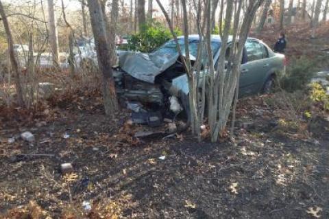 Renaldo Valentino Barnes was arrested after police said he crashed his car into the concrete pillars at the entrance to the Lion Head Beach Association in Springs on Sunday morning.