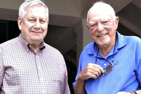 John Tepper Marlin and Charlie Miner, now 92, in Vero Beach, Fla., in February.